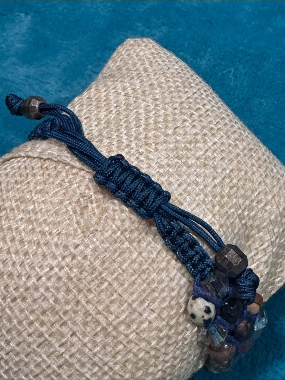 Adjustable Multicolor Beaded Cord Bracelet